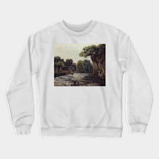 The Weir at the Mill by Gustave Courbet Crewneck Sweatshirt